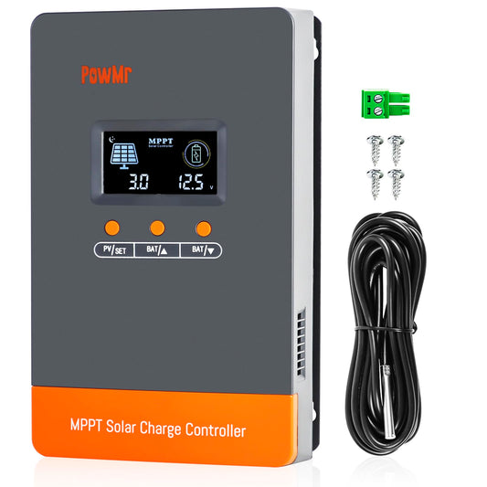 MPPT Charge Controller 60A 12V/24V/48V Auto, 60 amp Solar Charge Controller w/ LCD Display, Work with Lead-Acid and Lithium Batteries, Support 12(Max) Solar Regulator Connections in Parallel