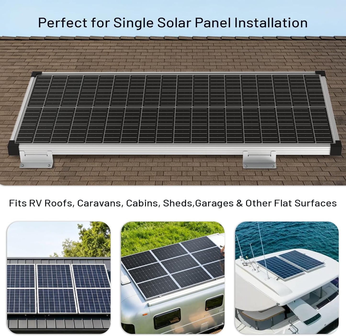 Solar Panel Mounting Z Brackets for RVs, Boats, Yachts (4Sets)