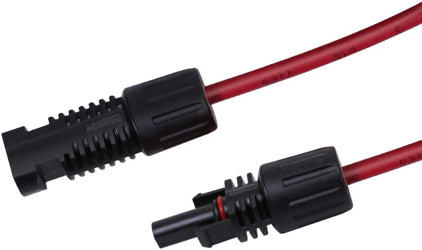 Renogy 20FT 12AWG Solar Panel Extension Cable with Female and Male Connectors, 20Ft. 12AWG, 1 Pair 20' 12 Gauge Red and Black