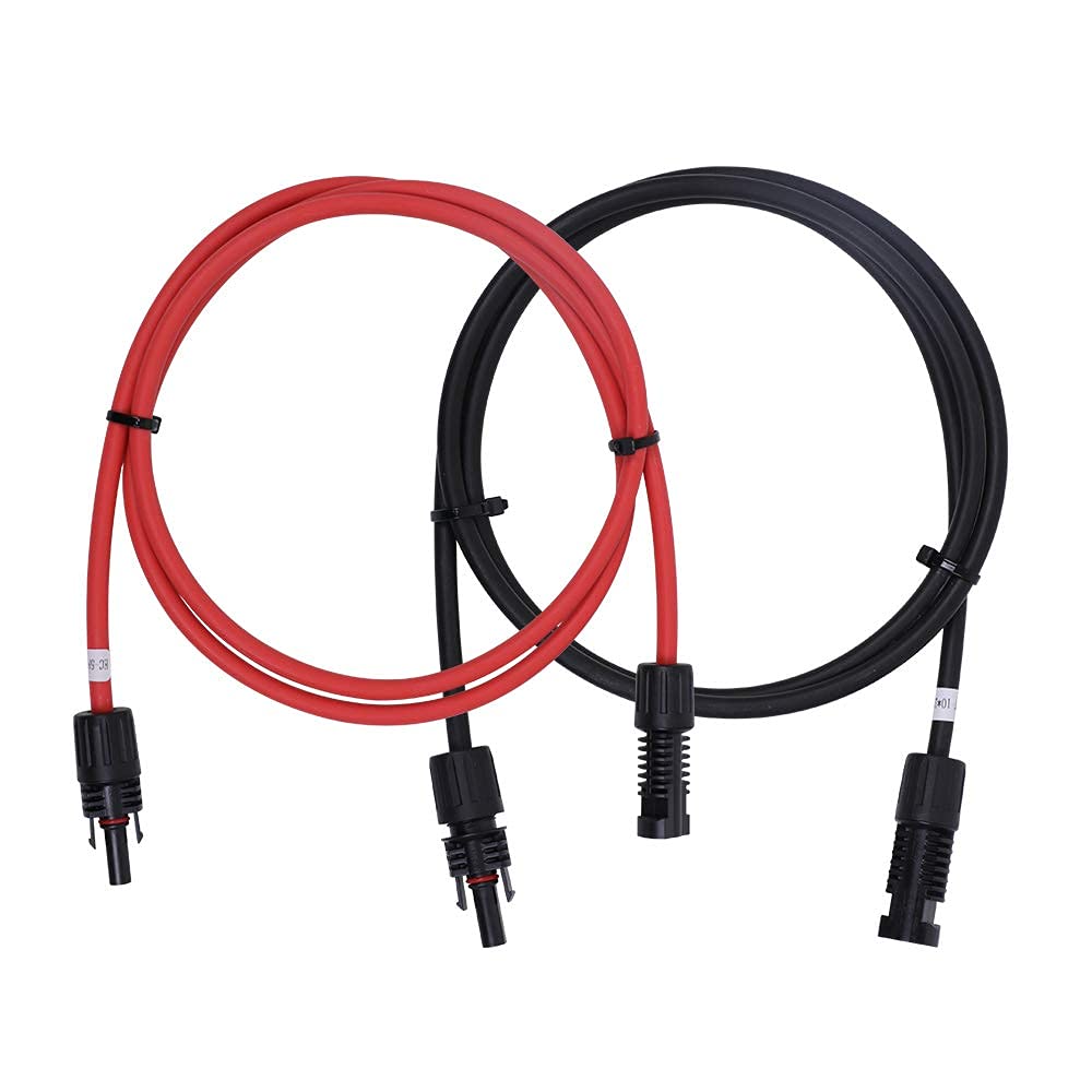 Renogy 20FT 12AWG Solar Panel Extension Cable with Female and Male Connectors, 20Ft. 12AWG, 1 Pair 20' 12 Gauge Red and Black