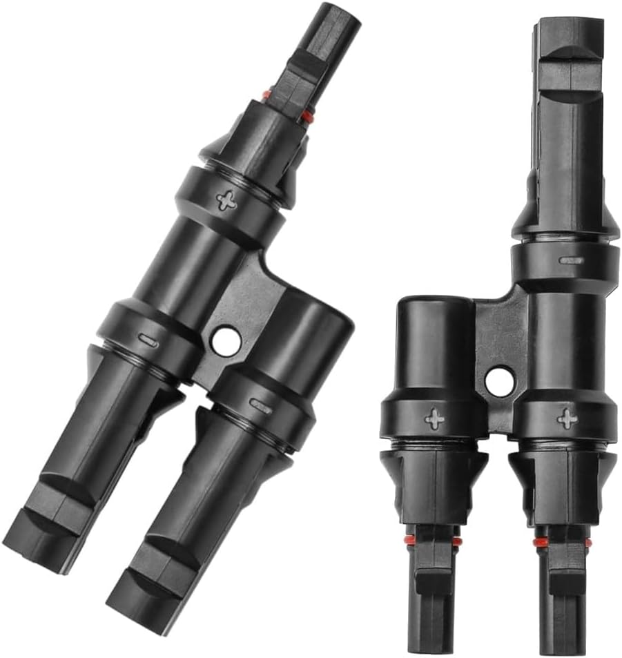 ANGSTROM T-Type Solar Branch Connectors for Parallel Solar Panel Adapter Connections, 1-Pair FMM+MFF