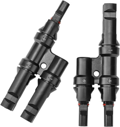 ANGSTROM T-Type Solar Branch Connectors for Parallel Solar Panel Adapter Connections, 1-Pair FMM+MFF