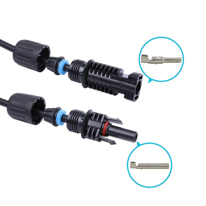 Renogy 20FT 12AWG Solar Panel Extension Cable with Female and Male Connectors, 20Ft. 12AWG, 1 Pair 20' 12 Gauge Red and Black