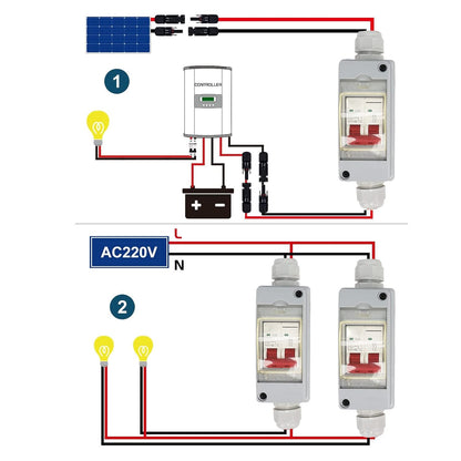 Fockety 32A 500V PV DC Disconnect Switch, Solar Circuit Breaker Box