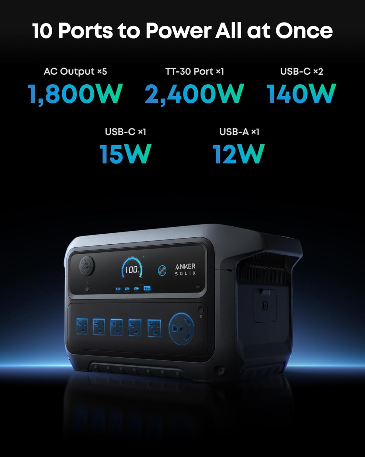Anker SOLIX C2000 Gen 2 Portable Power Station and Expansion Battery