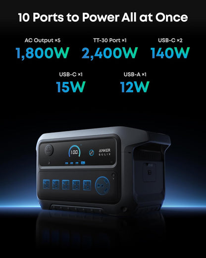 Anker SOLIX C2000 Gen 2 Portable Power Station and Expansion Battery