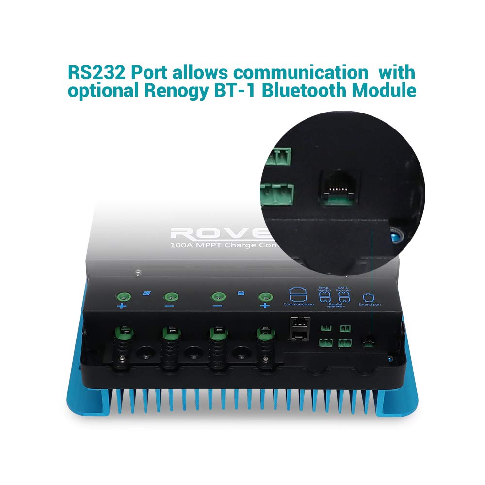 Renogy 40A MPPT Solar Charge Controller 12V/24V with RS485 Port Monitoring