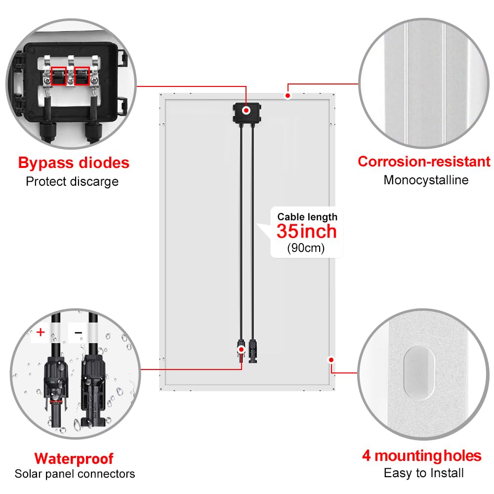 DOKIO 800W Solar Panels, 2-Pack of 400W, 31V, for 12V/24V Systems.