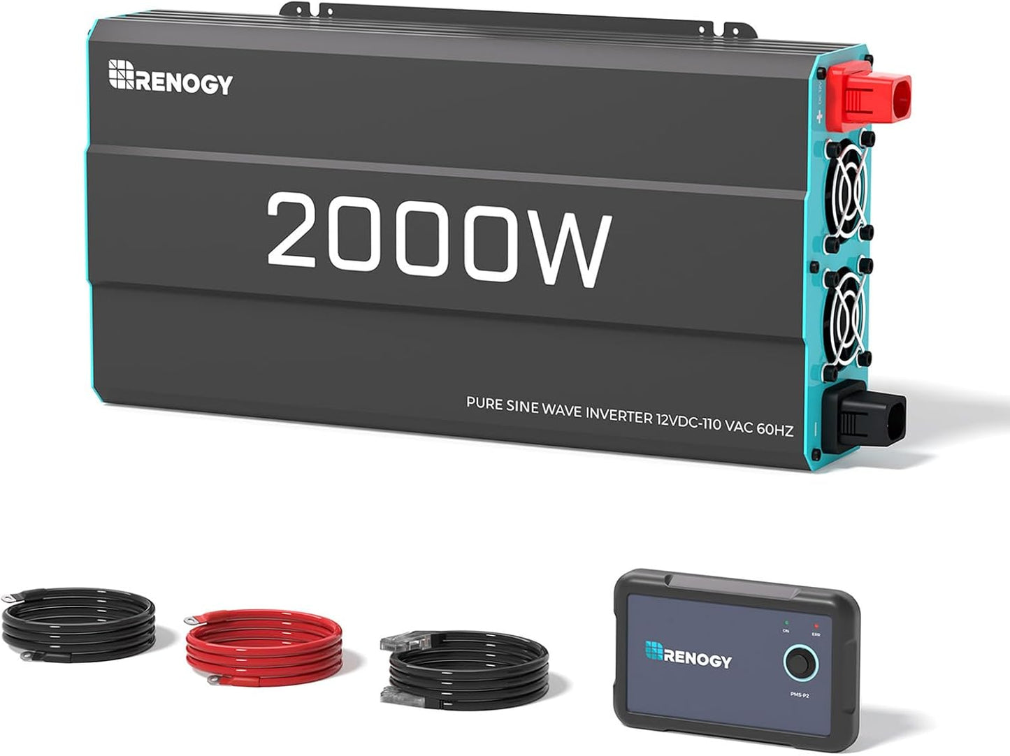 Renogy 2000W Pure Sine Wave Inverter 12V to 110V Over 90% Efficiency