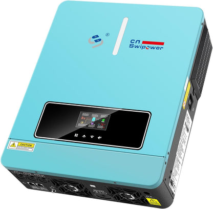 3600W solar hybrid inverter, 24V pure sine wave output (20V-30V input range) DC to AC 110V 60Hz and built-in 120A MPPT driver, for homes and vehicles