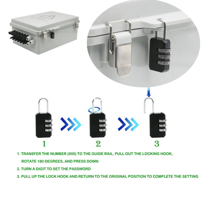 4 String Solar Combiner Box, IP65 Waterproof for On/Off Grid System, With Lightning Arrester, 15A Rated Current Fuse & 63A Circuit Breaker, Plastic Box