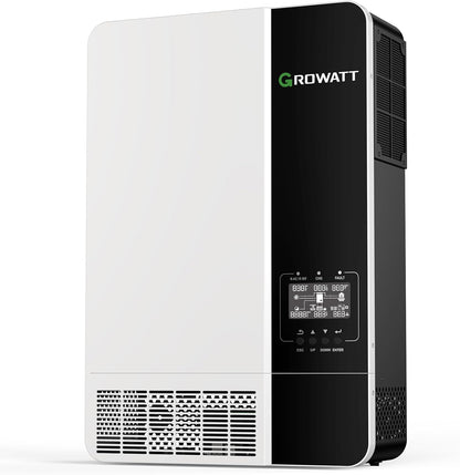 GROWATT - 3500W DC 40-60V solar inverter, parallel support, 2 built-in MPPT solar controllers, max. 80A battery charging, AC 120V input/output (configurable) inverter charger