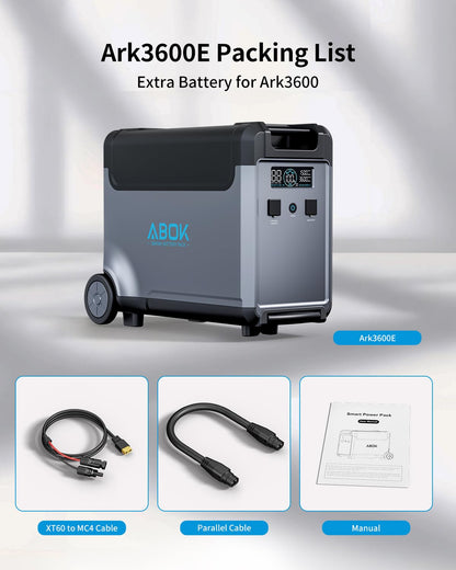 ABOK Ark3600 Portable Power Station 3600W, 3840Wh LiFePO4 Battery