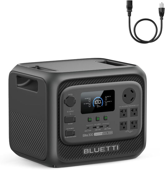 BLUETTI Elite 300 Portable Power Station with AC Cable 3014.4Wh 2400W LFP