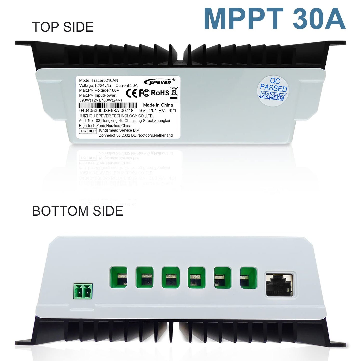 EPEVER MPPT Solar Charge Controller 40A Kit Tracer4210AN-G3 + MT52 + RTS