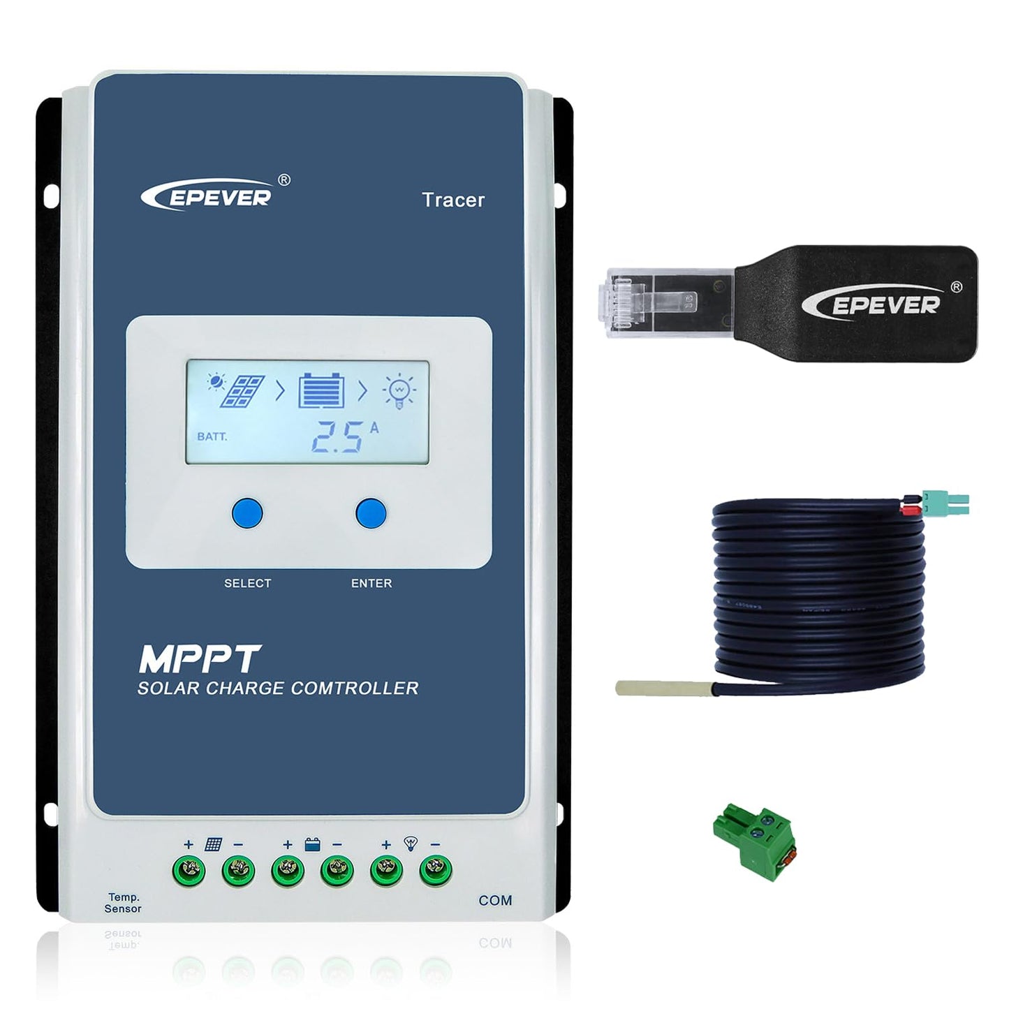 EPEVER MPPT Solar Charge Controller 40A Kit Tracer4210AN-G3 + MT52 + RTS