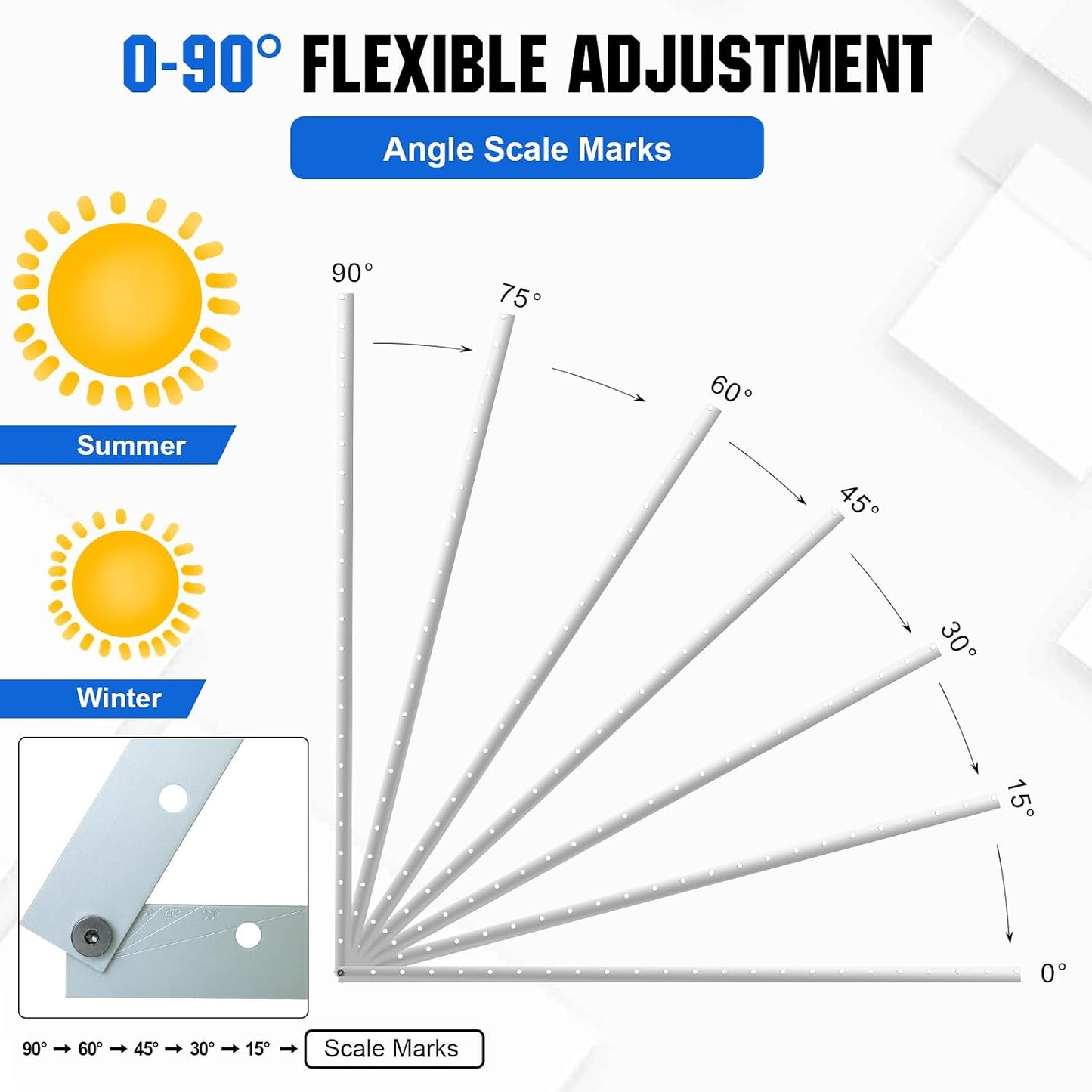 ECO-WORTHY 2 Sets 45inch Adjustable Solar Panel Tilt Mounting Bracket