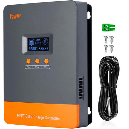 MPPT Charge Controller 60A 12V/24V/48V Auto, 60 amp Solar Charge Controller w/ LCD Display, Work with Lead-Acid and Lithium Batteries, Support 12(Max) Solar Regulator Connections in Parallel