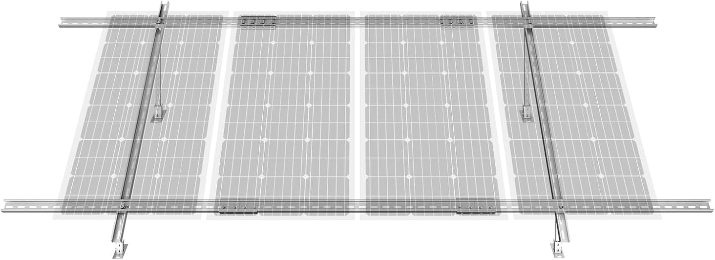 VEVOR Solar Panel Mounting Brackets, 30°-60° Adjustable Multi-Pieces Solar Panel Brackets for 1-4PCS, Carbon Steel Ground Mount Stand for Farms, RVs, Boats, Off-Grid System