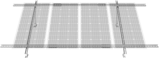 VEVOR Solar Panel Mounting Brackets, 30°-60° Adjustable Multi-Pieces Solar Panel Brackets for 1-4PCS, Carbon Steel Ground Mount Stand for Farms, RVs, Boats, Off-Grid System