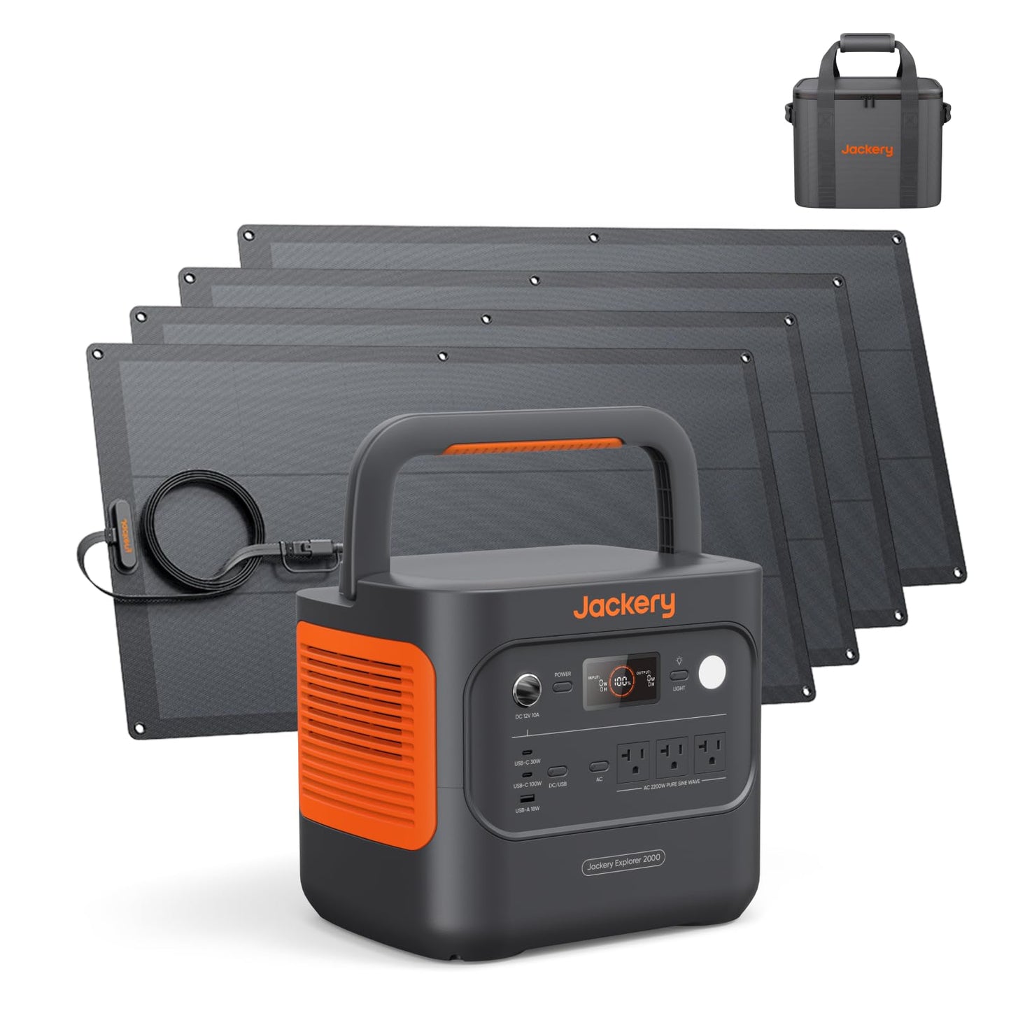 Jackery Explorer 2000 v2 LFP Power Station with AC Cable, 2042Wh