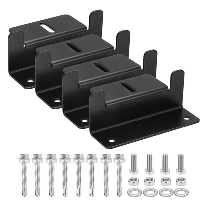MECCANIXITY 1 Set Aluminum Solar Panel Mounting Brackets, Solar Panel Z Bracket Mounting Kit, Z Bracket Set with Screws for RV Roof Cabin Factory Installation, White