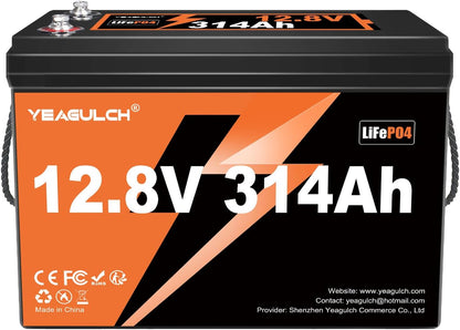 12V 314Ah LiFePO4 Battery 200A BMS 4019Wh Up to 6000+ Deep Cycle