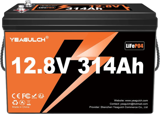 12V 314Ah LiFePO4 Battery 200A BMS 4019Wh Up to 6000+ Deep Cycle