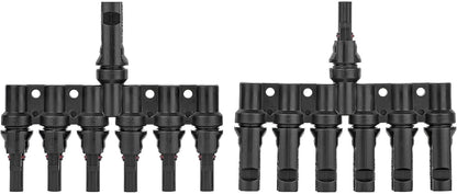 1 to 6 Solar Panel Connector - 6 Way Y Branch DIY Mount Tool Solar Parallel Connector in Pair - Solar Wire Connectors for Connection Between Solar Panels