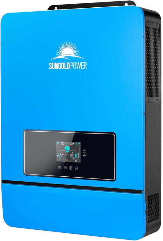 SUNGOLDPOWER 10000W DC 48V UL1741 Solar Inverter,Split Phase,Built-in 2 MPPT Solar Controllers,Max. 200A Battery Charging,AC Input/Output 120V/240V(settable) Inverter Charger(Support Parallel & COMM)