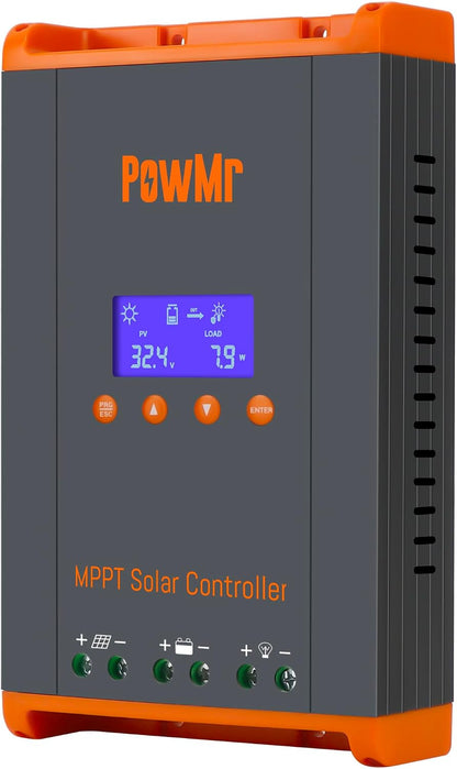 MPPT Charge Controller 60A 12V/24V/48V Auto, 60 amp Solar Charge Controller w/ LCD Display, Work with Lead-Acid and Lithium Batteries, Support 12(Max) Solar Regulator Connections in Parallel