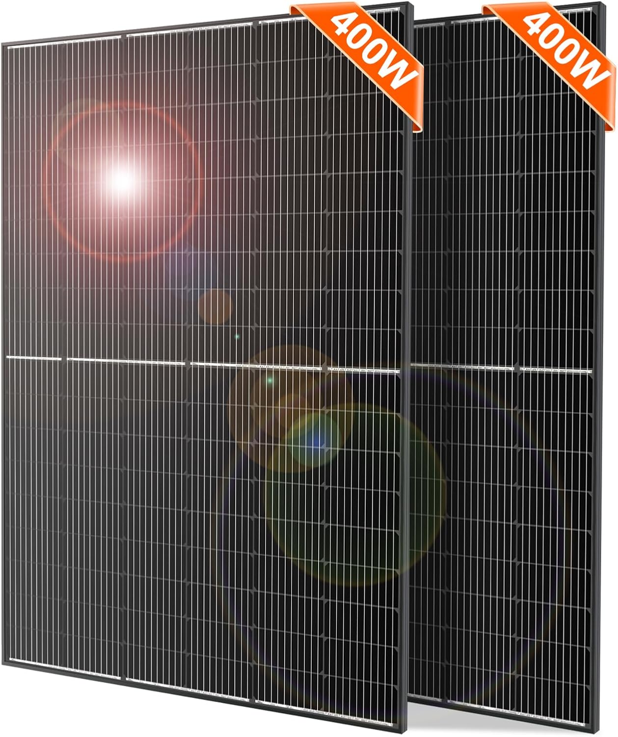 DOKIO 800W Solar Panels, 2-Pack of 400W, 31V, for 12V/24V Systems.