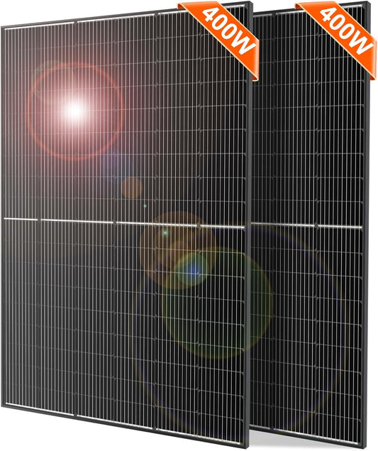 DOKIO 800W Solar Panels, 2-Pack of 400W, 31V, for 12V/24V Systems.