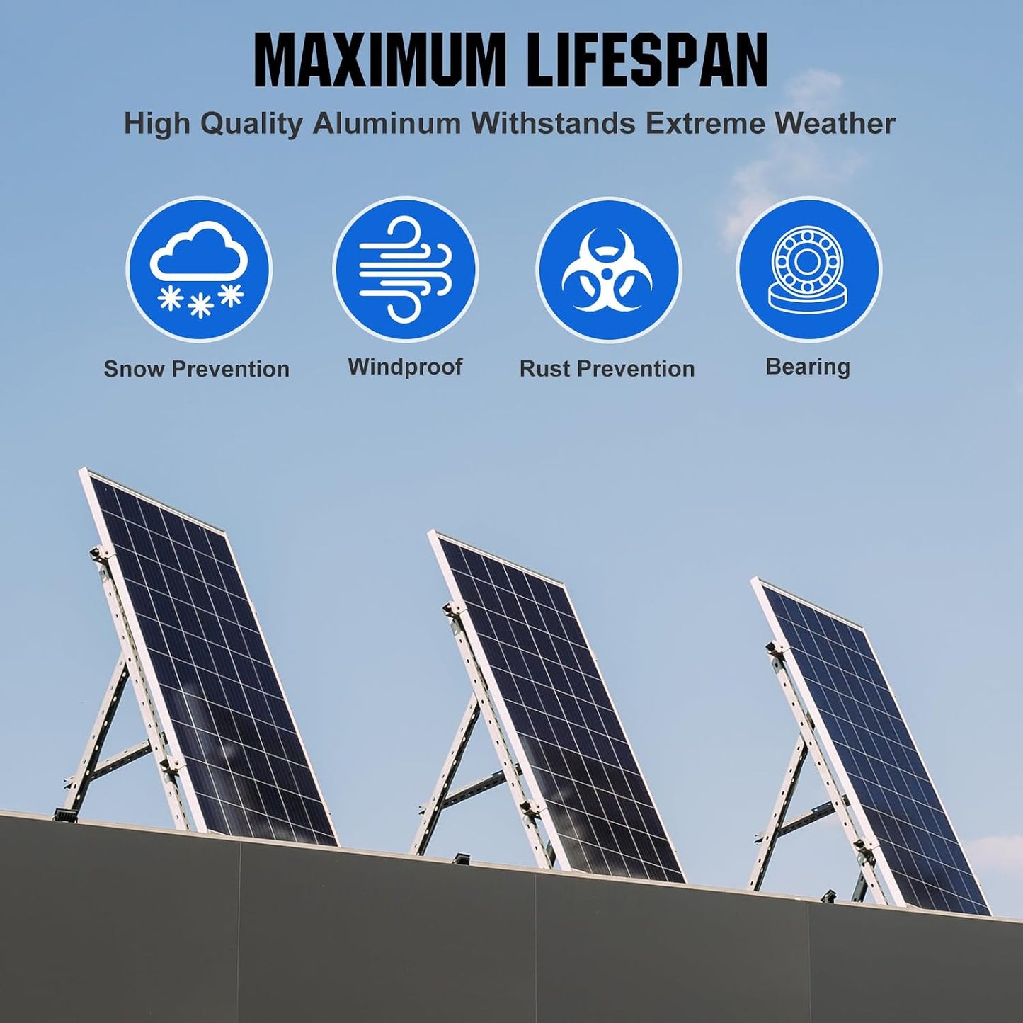 ECO-WORTHY 2 Sets 45inch Adjustable Solar Panel Tilt Mounting Bracket