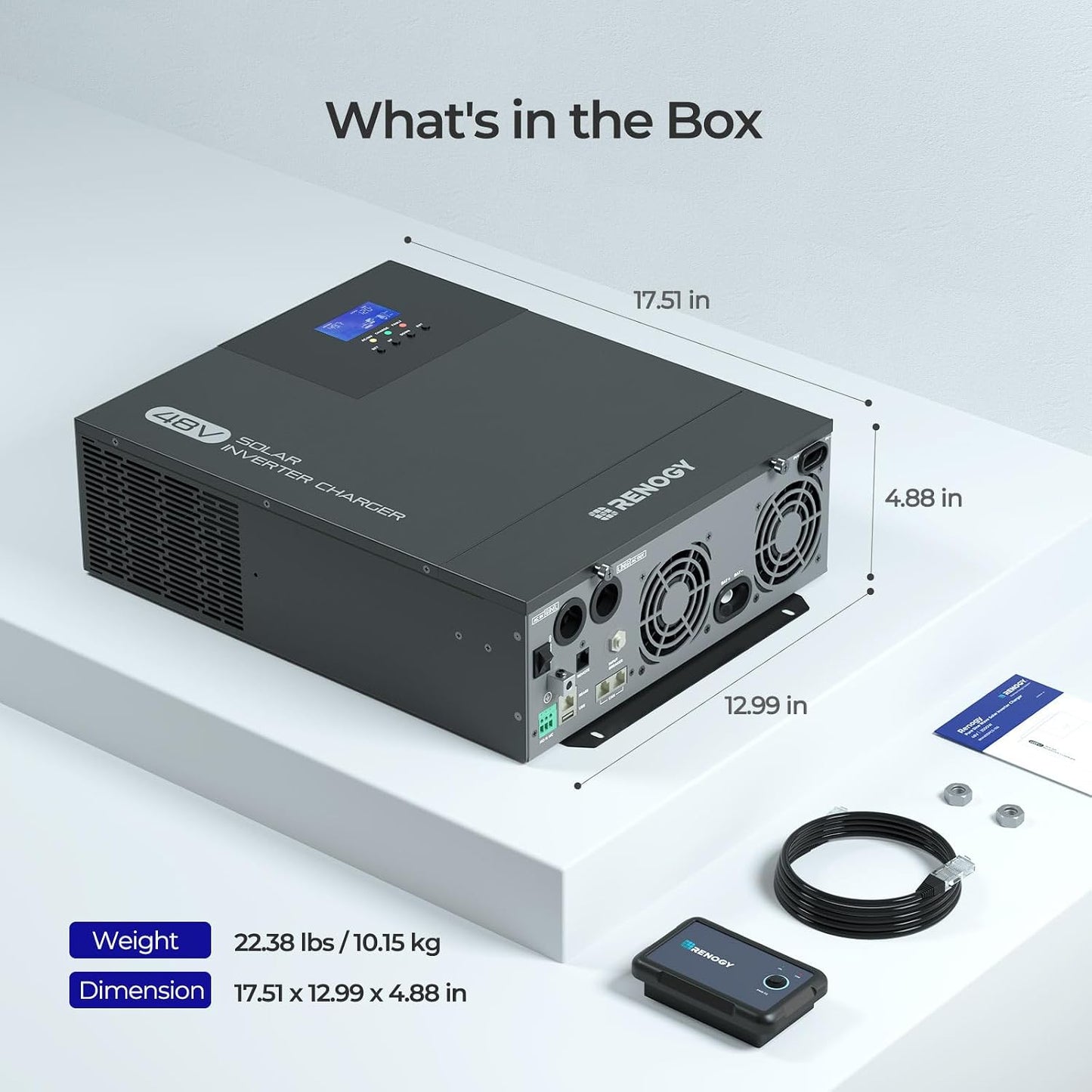Renogy 48V 3500W Hybrid Inverter with 150V 80A MPPT Charge Controller