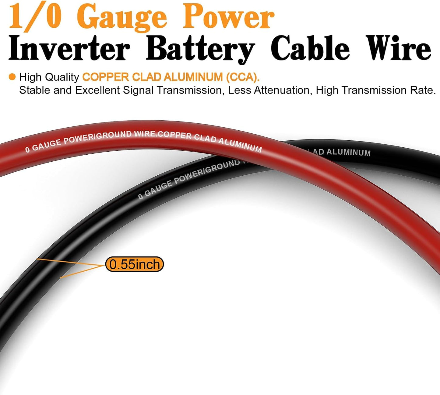 1/0 Gauge Battery Cable Wire Copper Clad Aluminum CCA Amp Wiring Kit 40FT Black/Red for Automotive Power Ground,Car Audio Speaker,Truck with 250A ANL Fuse Holder Lug Terminal Heat Shrink Tube