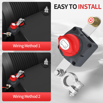 Joinfworld Battery Disconnect Switch 12V-48V Waterproof Marine Battery Cut Off Switch Master for Car Boat RV ATV UTV Vehicles