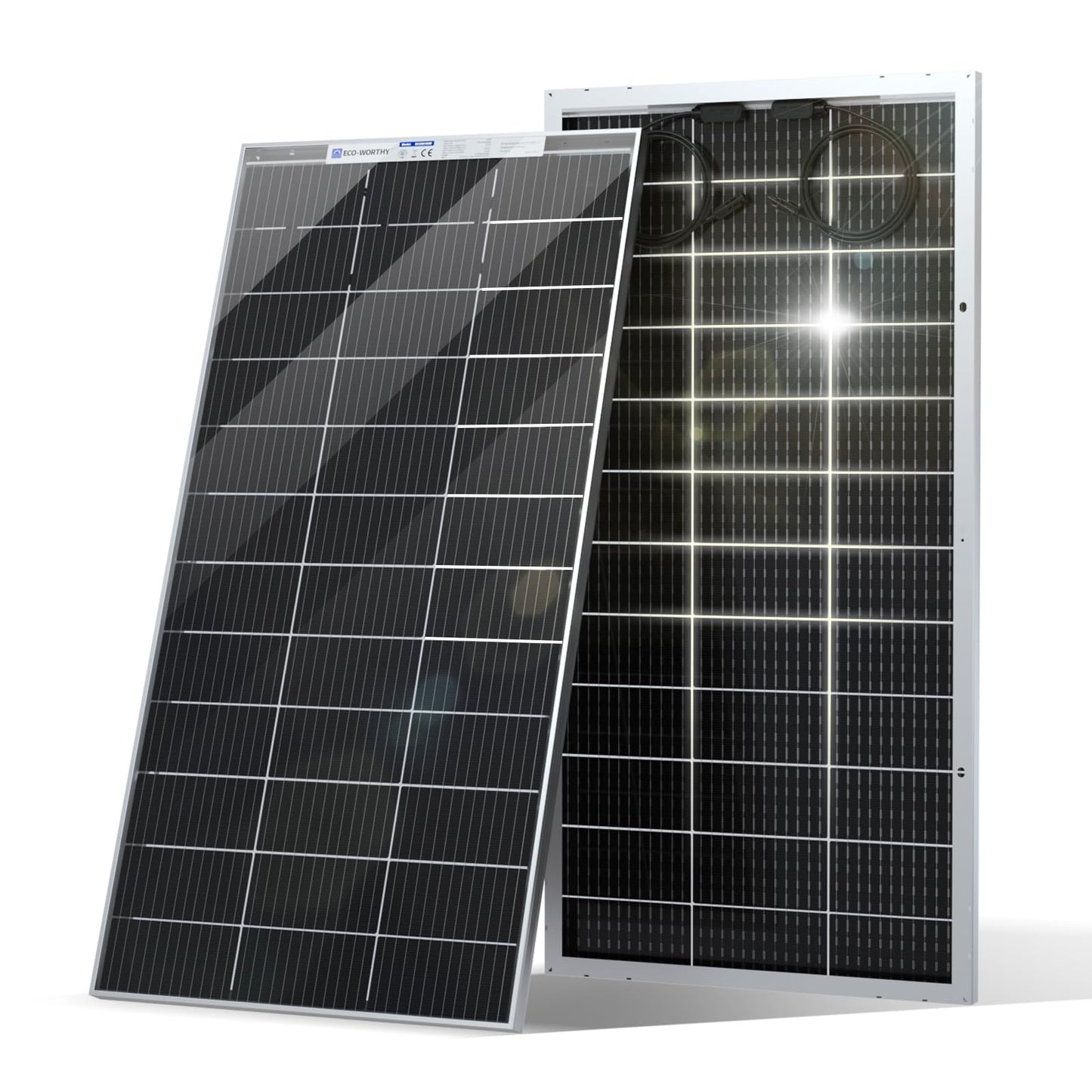ECO-WORTHY 12V 195W Solar Panel Bifacial 12BB Monocrystalline
