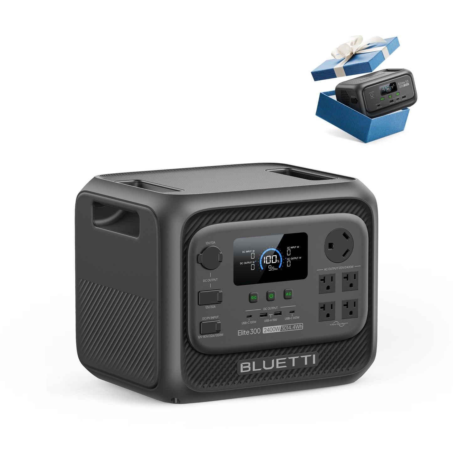 BLUETTI Elite 300 Portable Power Station with AC Cable 3014.4Wh 2400W LFP