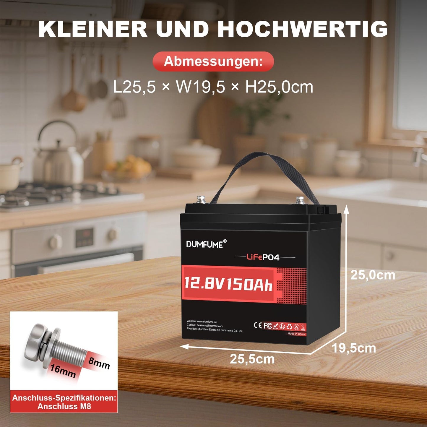 24V 100Ah Lithium LiFePO4 Battery Built-in 100A BMS Up to 15000 Cycles