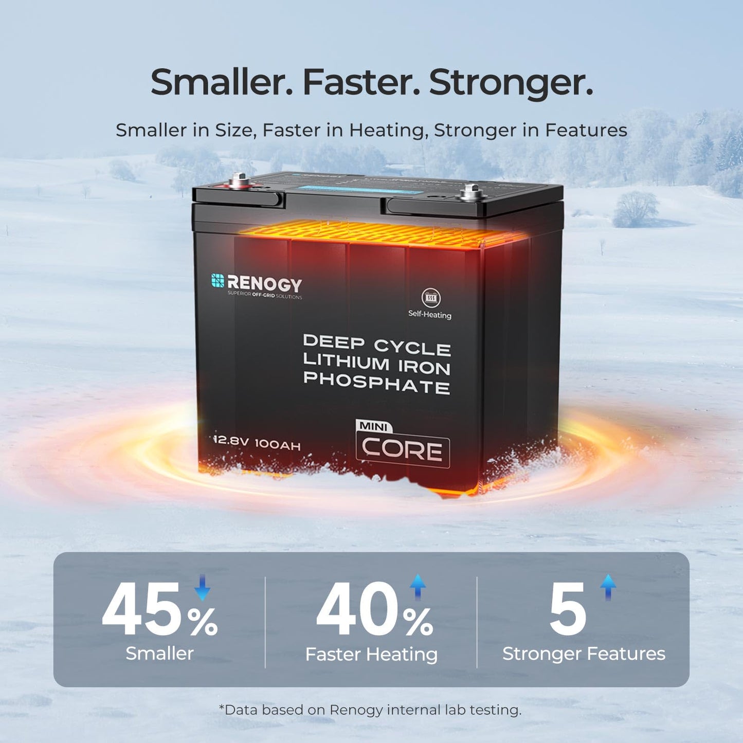 Renogy Core Mini 300Ah LiFePo4 Battery 12V Lithium Battery, Ultra-Compact