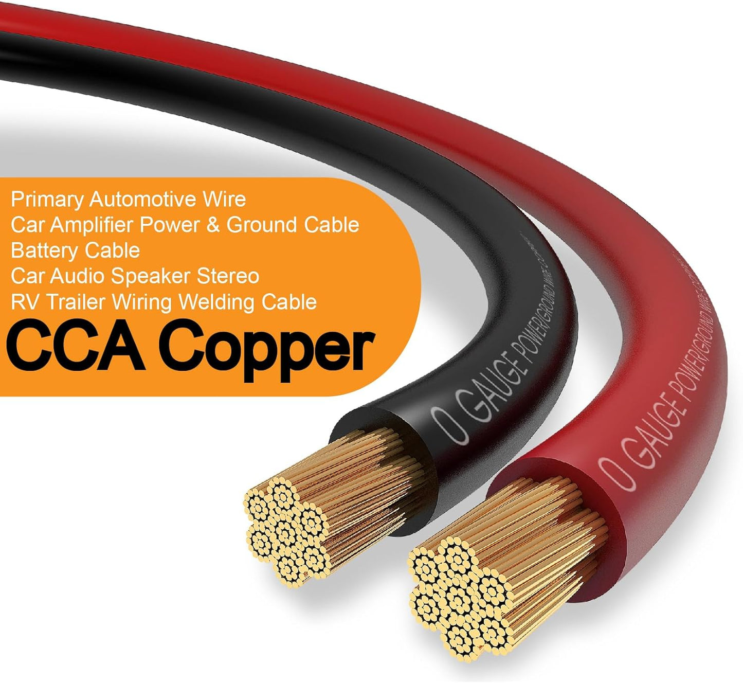 40FT 1/0 Battery Cable CCA,0 Gauge Wire with lugs for Amp,Winch,Automotive