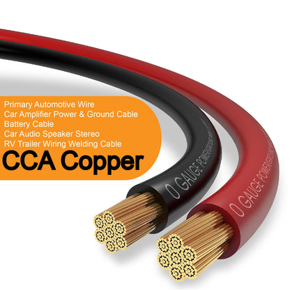 40FT 1/0 Battery Cable CCA,0 Gauge Wire with lugs for Amp,Winch,Automotive