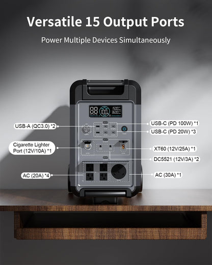 ABOK Ark3600 Portable Power Station 3600W, 3840Wh LiFePO4 Battery
