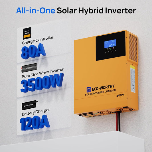 ECO-WORTHY 3500W 48V Pure Sine Wave Solar Inverter with Remote Monitoring