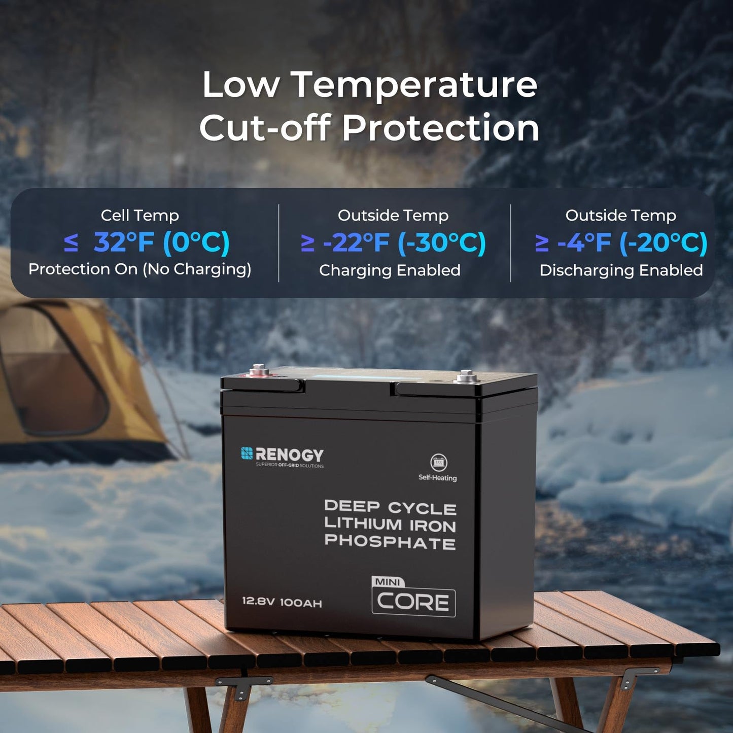 Renogy Core Mini 300Ah LiFePo4 Battery 12V Lithium Battery, Ultra-Compact