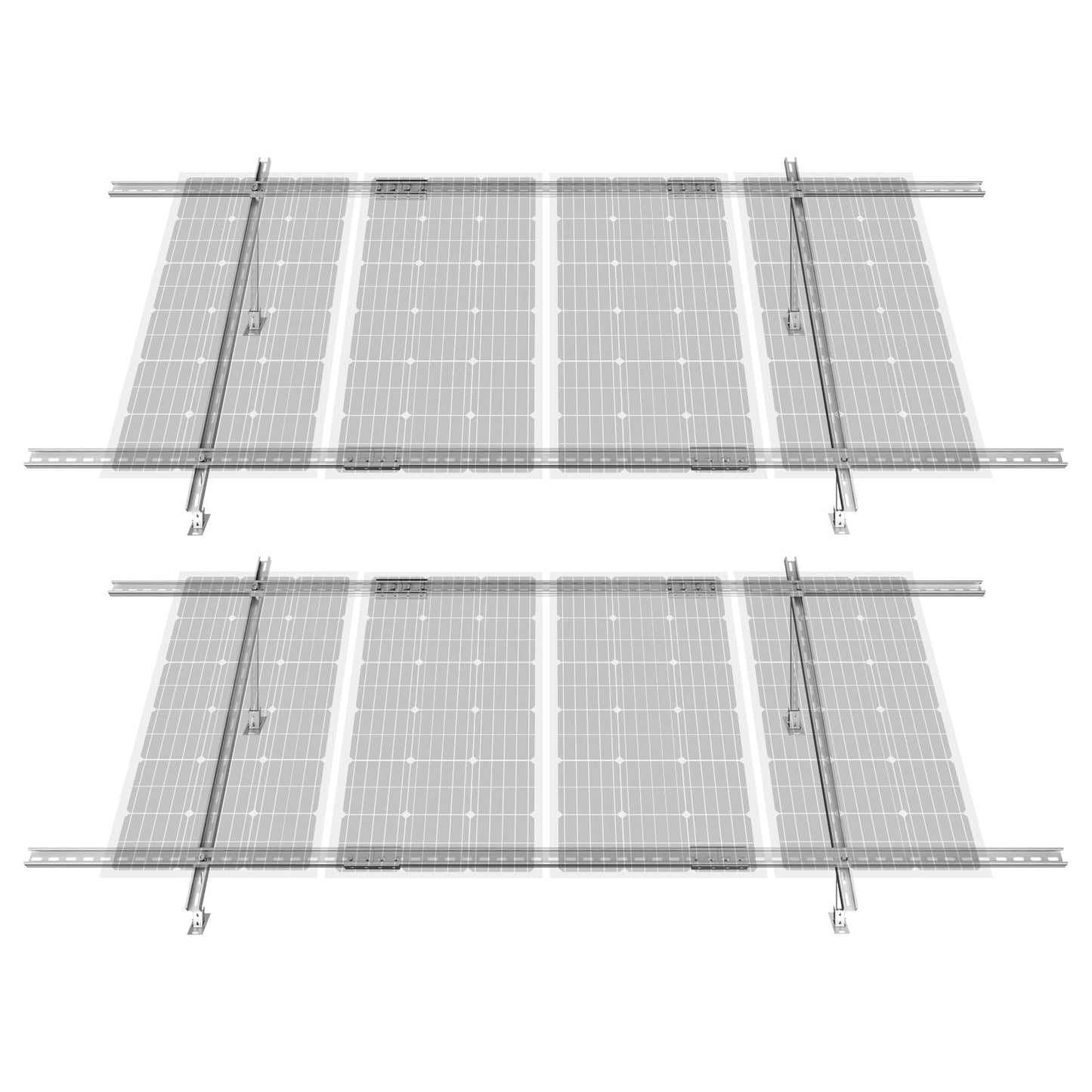 VEVOR Solar Panel Mounting Brackets, 30°-60° Adjustable Multi-Pieces Solar Panel Brackets for 1-4PCS, Carbon Steel Ground Mount Stand for Farms, RVs, Boats, Off-Grid System