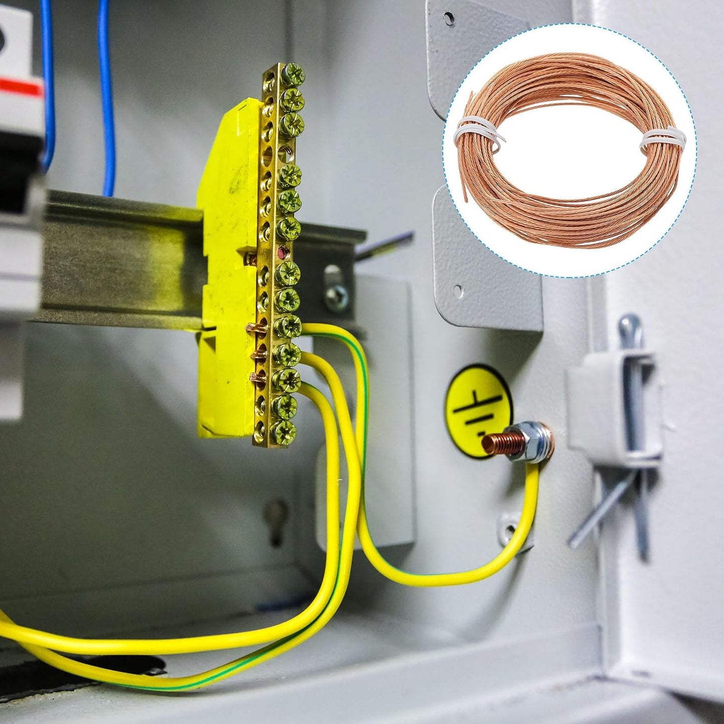 PATIKIL Bare Copper Ground Wire, 18 Gauge 50 Feet Solid Braided Copper Cables Electronic Wire Grounding Conductor Stranded Metallic Wire for Lamp Electrical Equipment