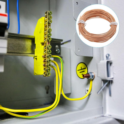 PATIKIL Bare Copper Ground Wire, 18 Gauge 50 Feet Solid Braided Copper Cables Electronic Wire Grounding Conductor Stranded Metallic Wire for Lamp Electrical Equipment