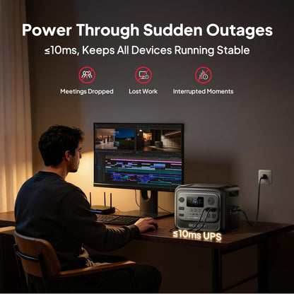 BLUETTI Elite 300 Portable Power Station with AC Cable 3014.4Wh 2400W LFP